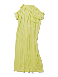 Cotton rayon long dress / LIME
