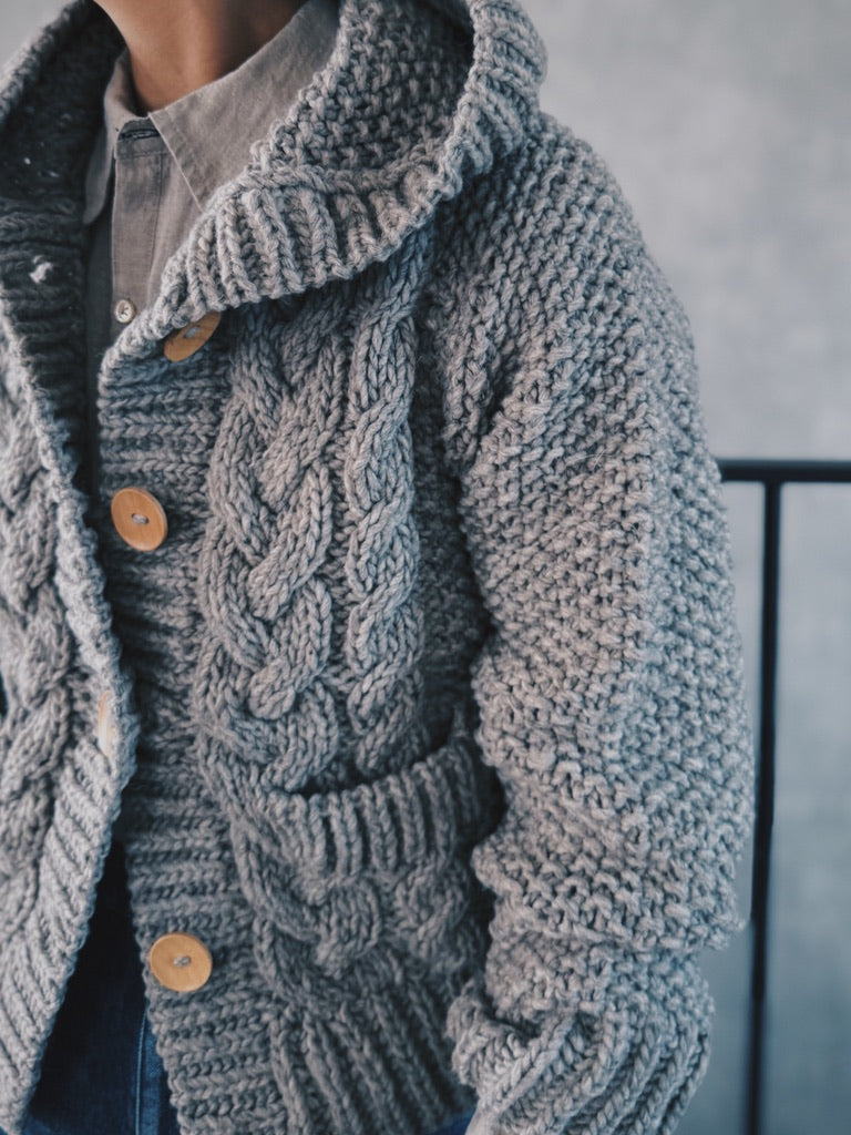 Hand made hoodie / NATURAL-GRAY
