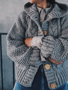 Hand made hoodie / NATURAL-GRAY