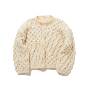 Hand made block knit / WHITE