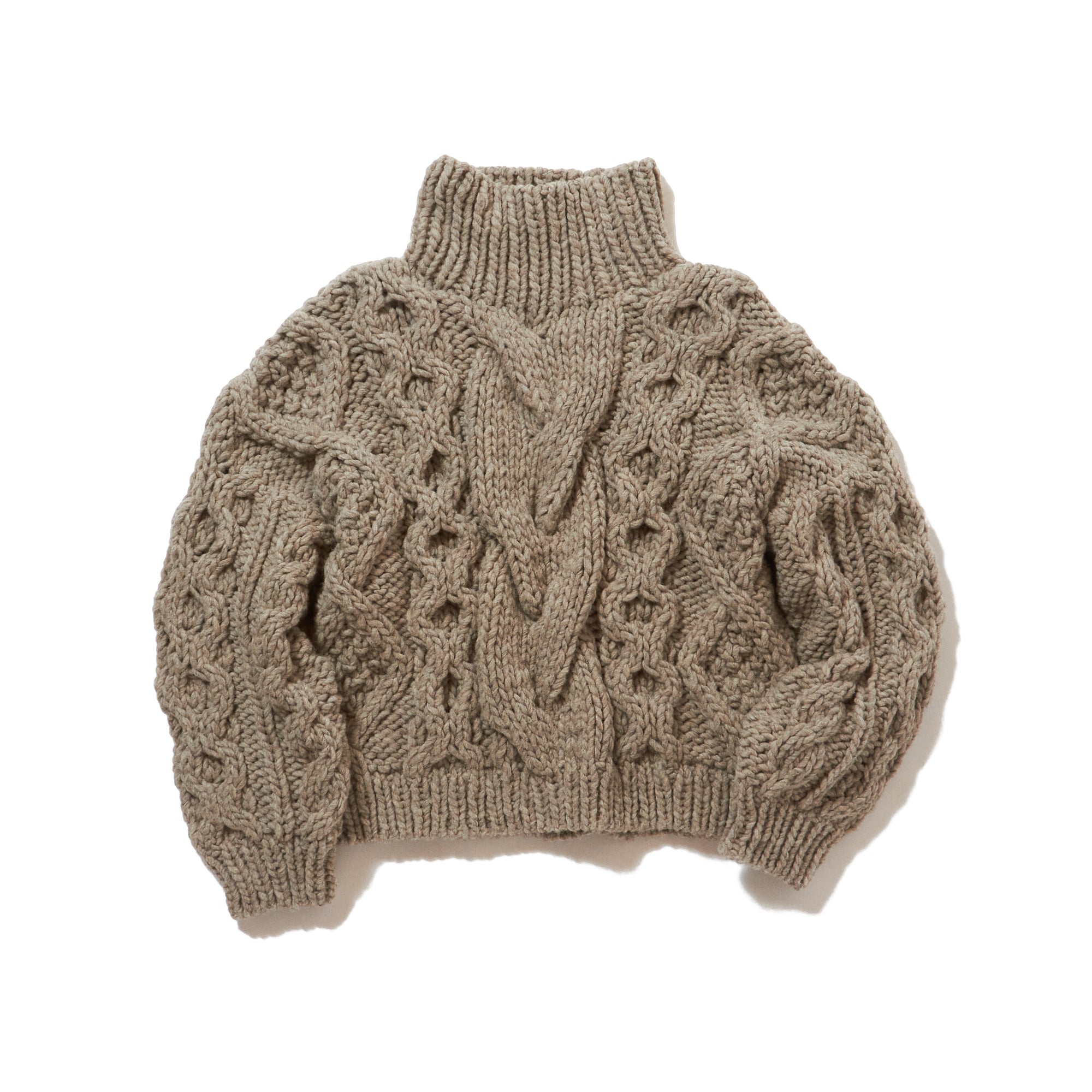 Hand made turtle knit / NATURAL-GRAY