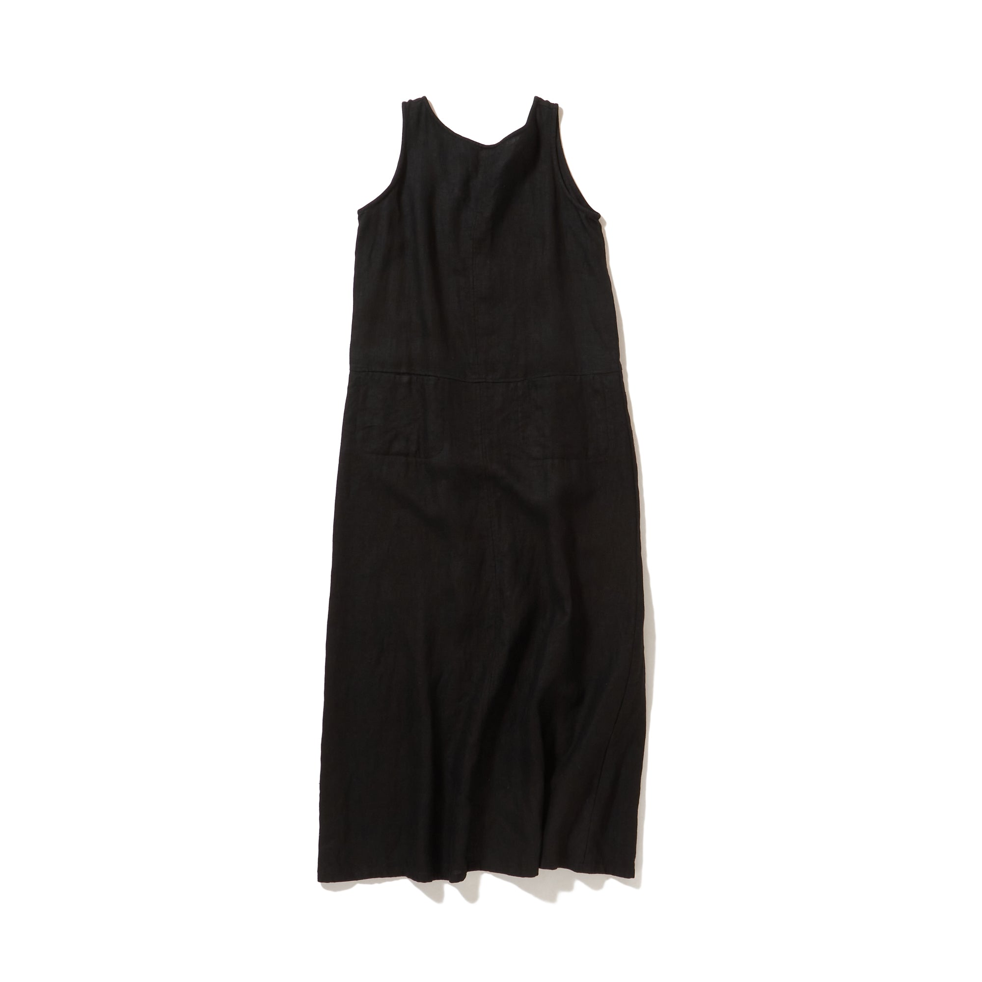 Heavy linen one-piece / BLACK