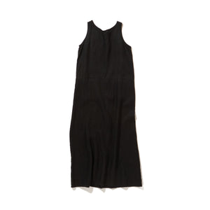 Heavy linen one-piece / BLACK