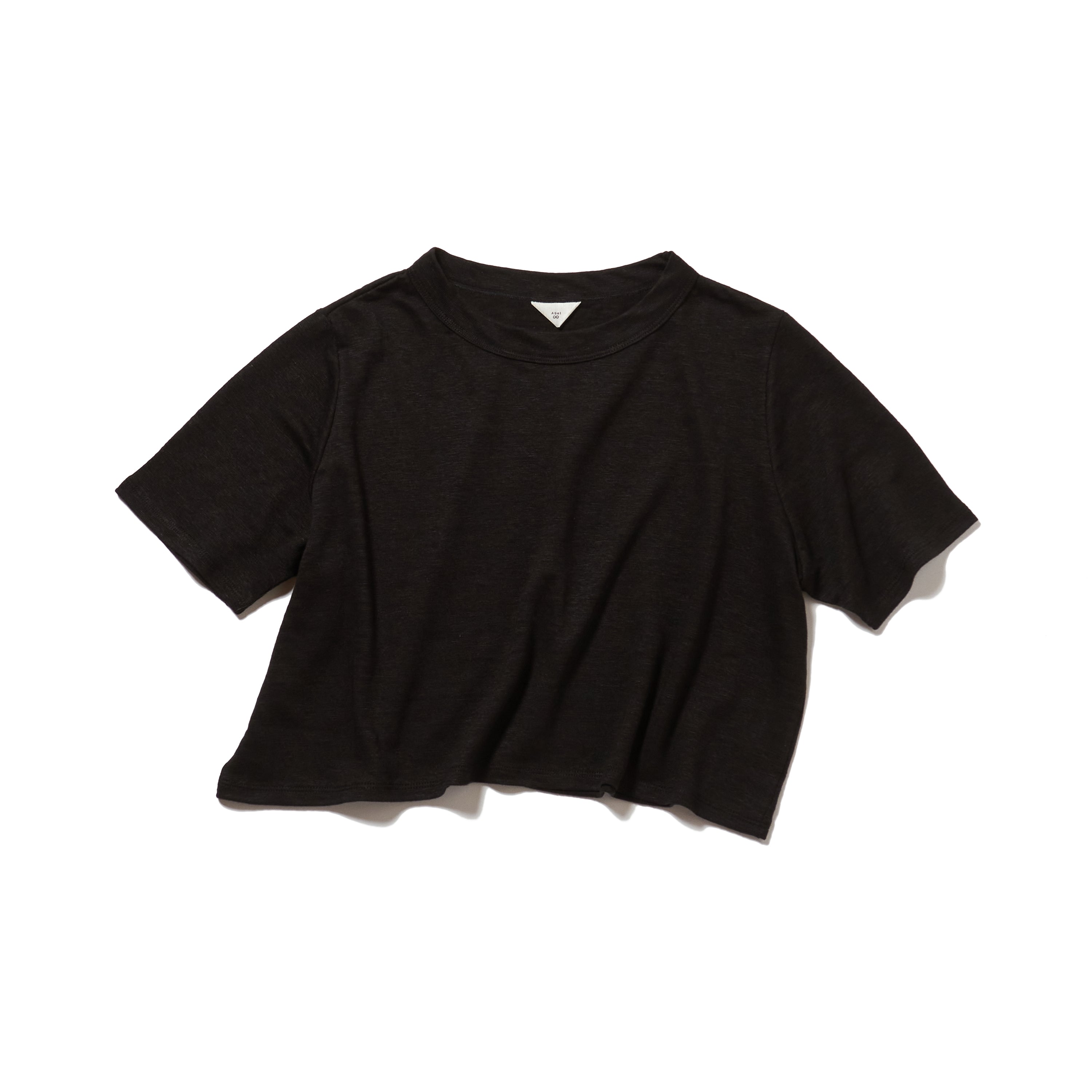 Linen short tee / BLACK