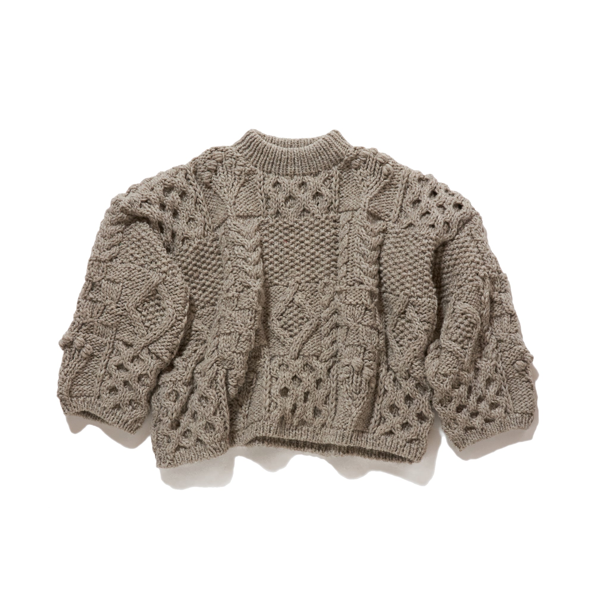 Hand made pull-over / NATURAL-GRAY