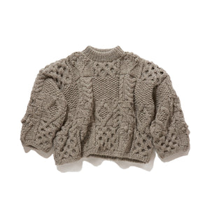 Hand made pull-over / NATURAL-GRAY