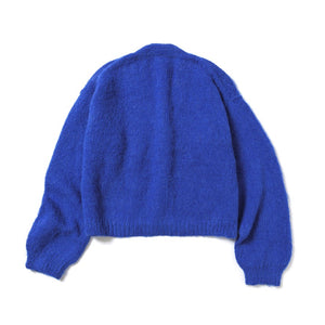 Alpaca knit cardigan / ROYAL-BLUE