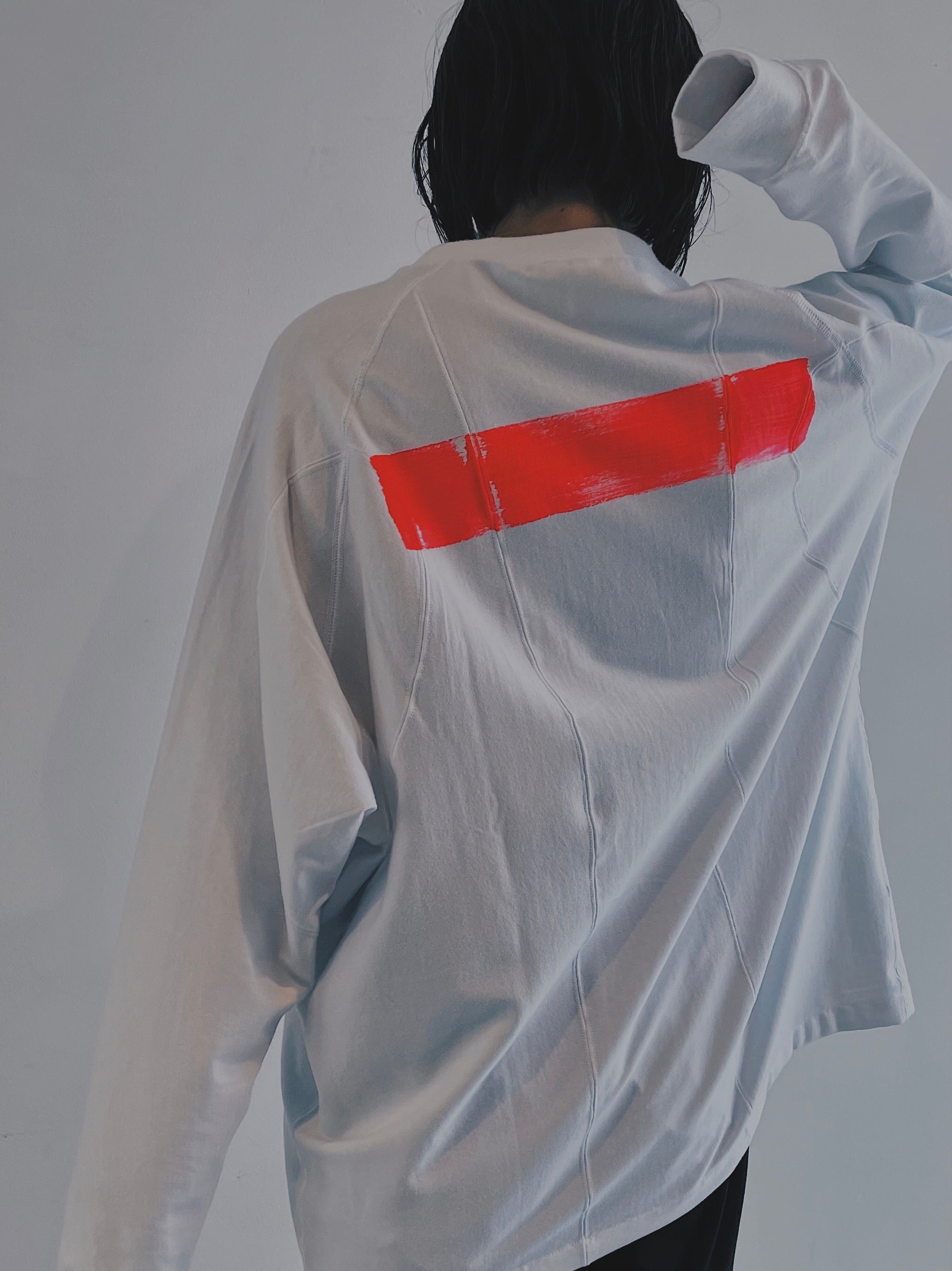Paint long sleeve tee / WHITE