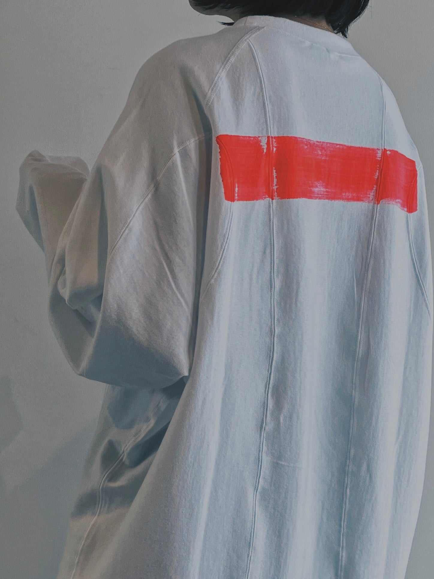 Paint long sleeve tee / WHITE