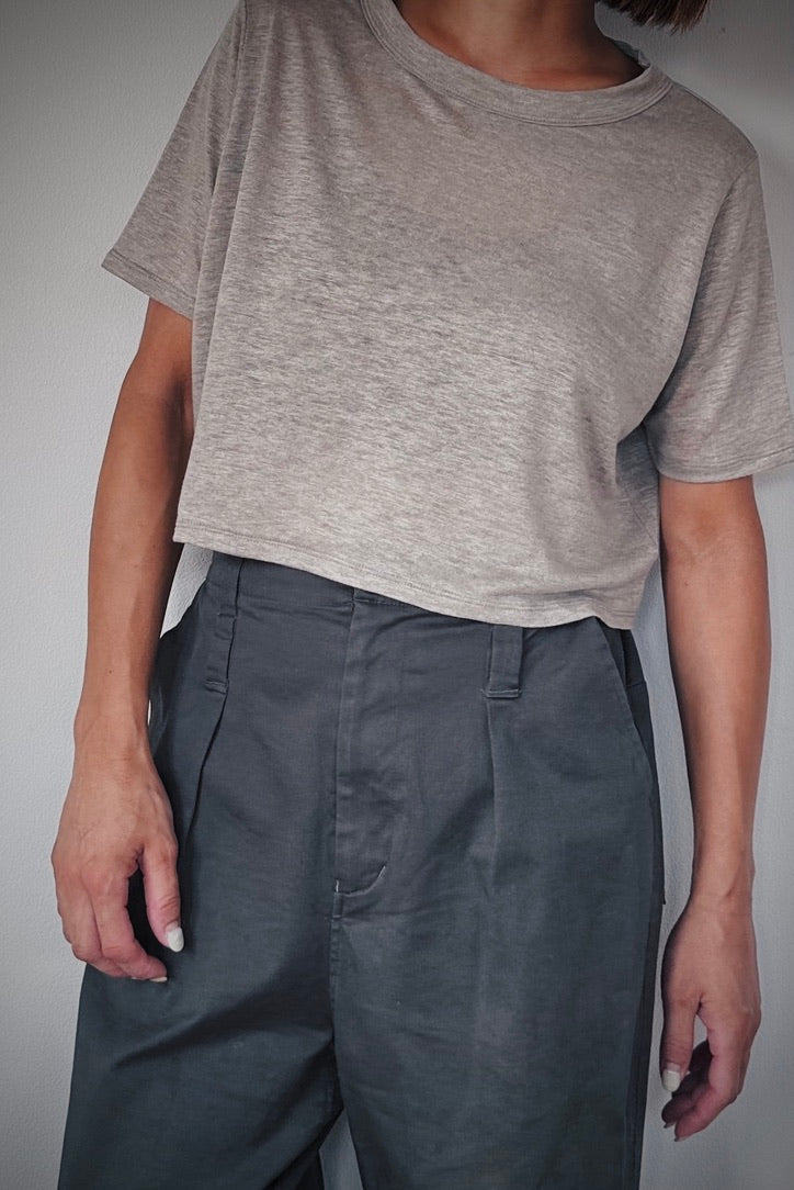 Linen short tee / OATMEAL