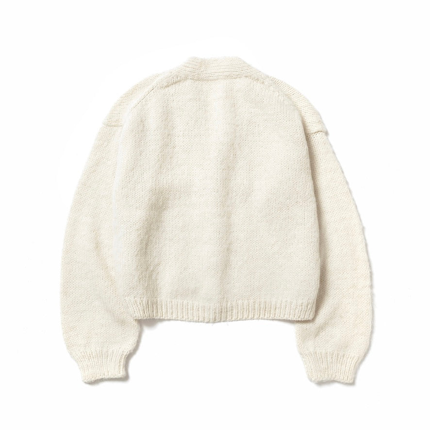 Alpaca knit cardigan / OFF-WHITE