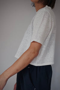 Linen short tee / WHITE