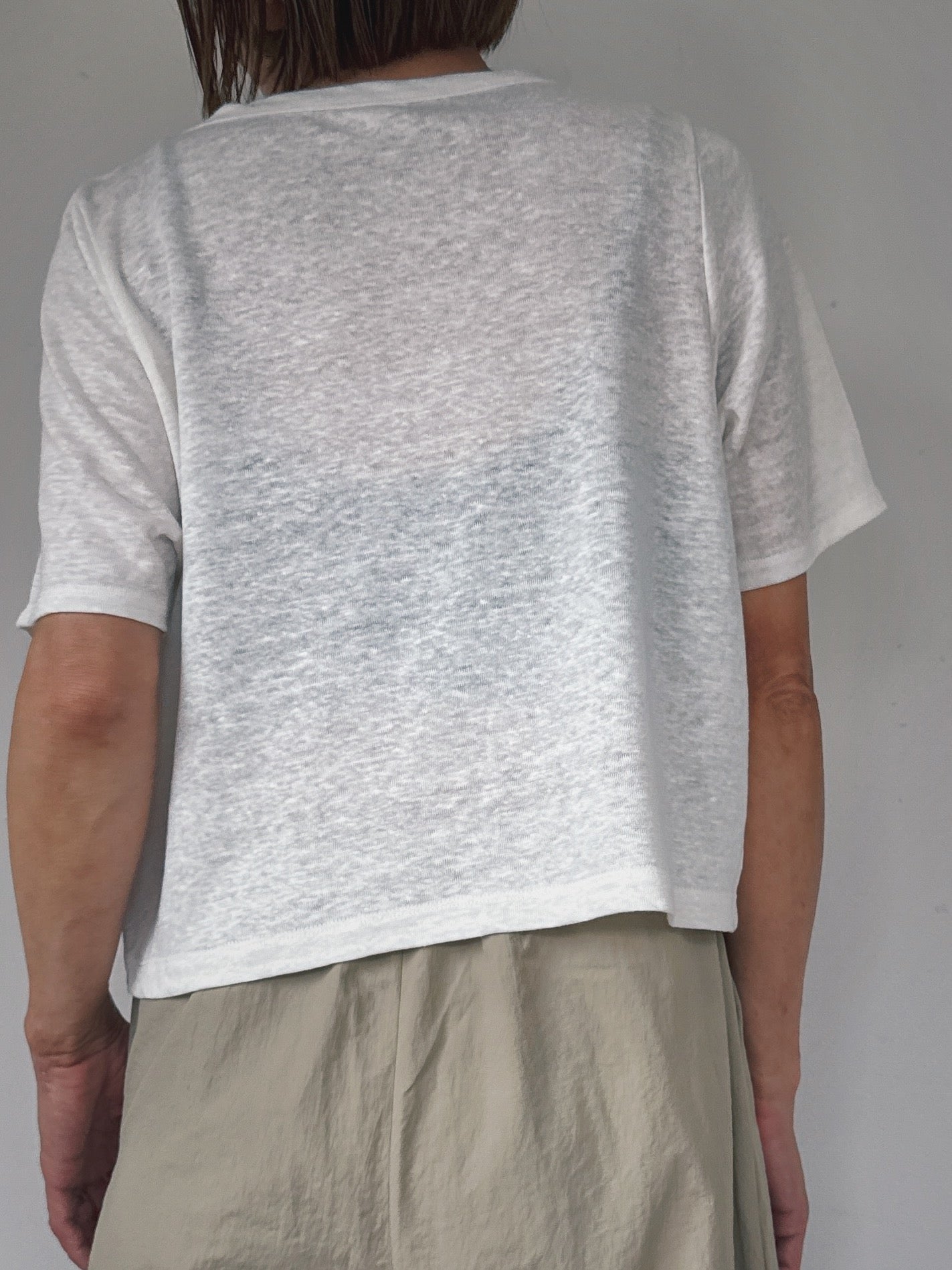 Linen short tee / WHITE