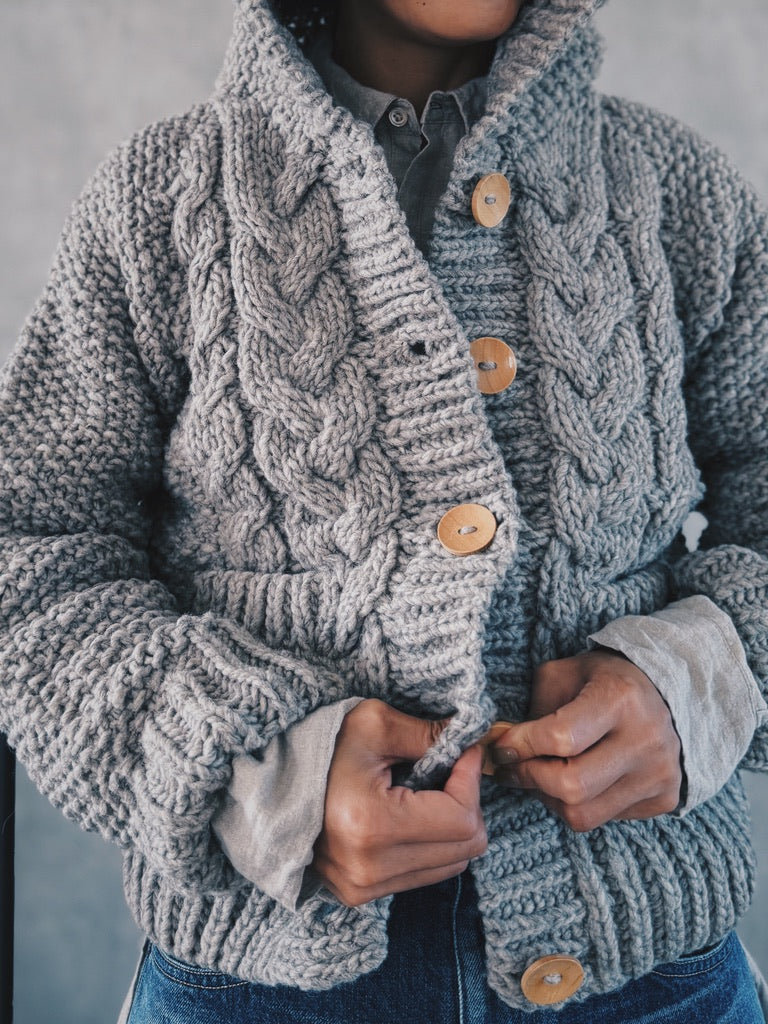 Hand made hoodie / NATURAL-GRAY