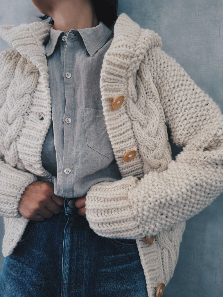 Hand made hoodie / WHITE