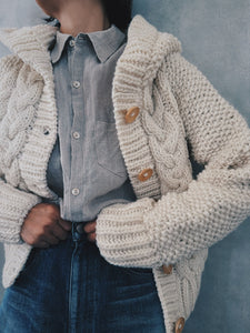 Hand made hoodie / WHITE