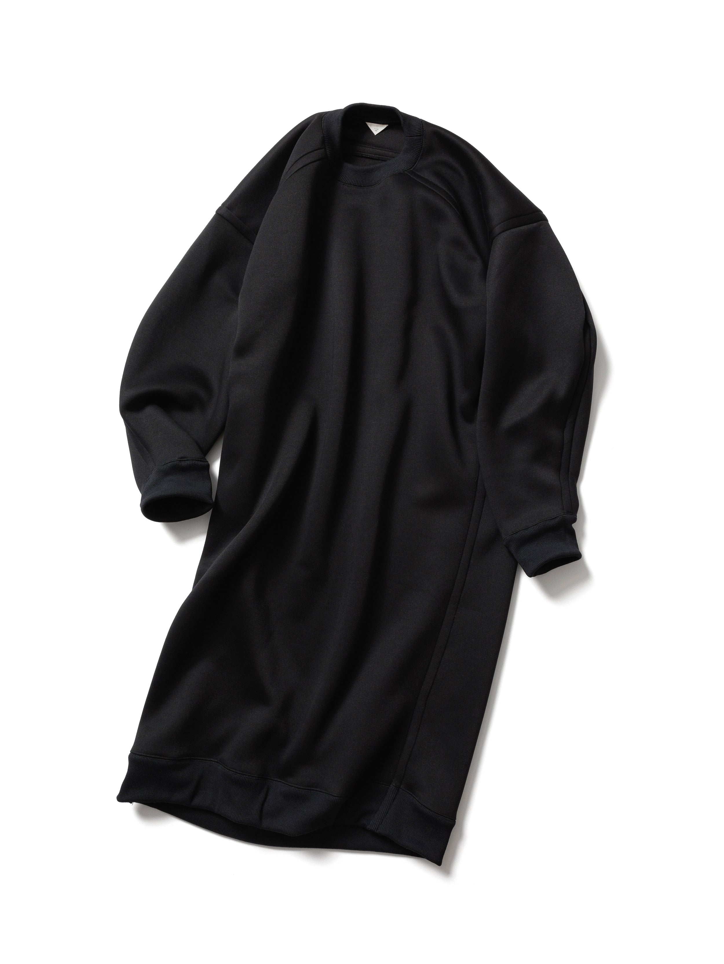 Pipe bonding sweat dress / BLACK