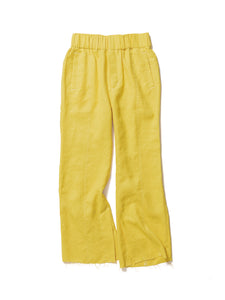 Slit easy slacks / YELLOW