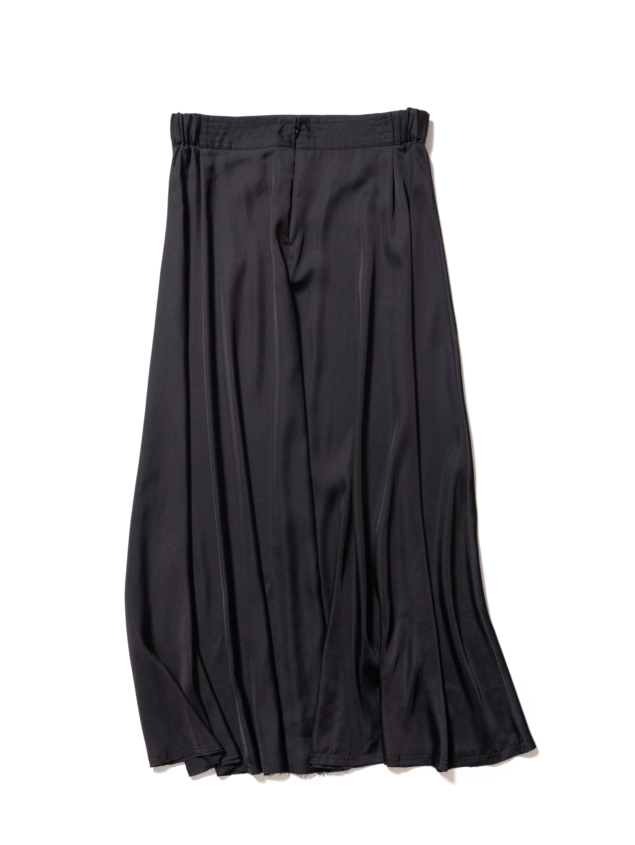 Vintage satin long skirt / NAVY