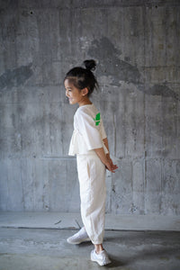 -KIDS- Water repellent pants dress / OFF-WHITE