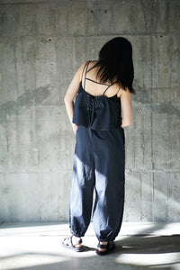 Water repellent pants dress / BLACK
