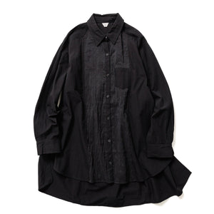 Pin tuck design shirts / BLACK