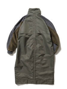 Recycled nylon long coat / OLIVE