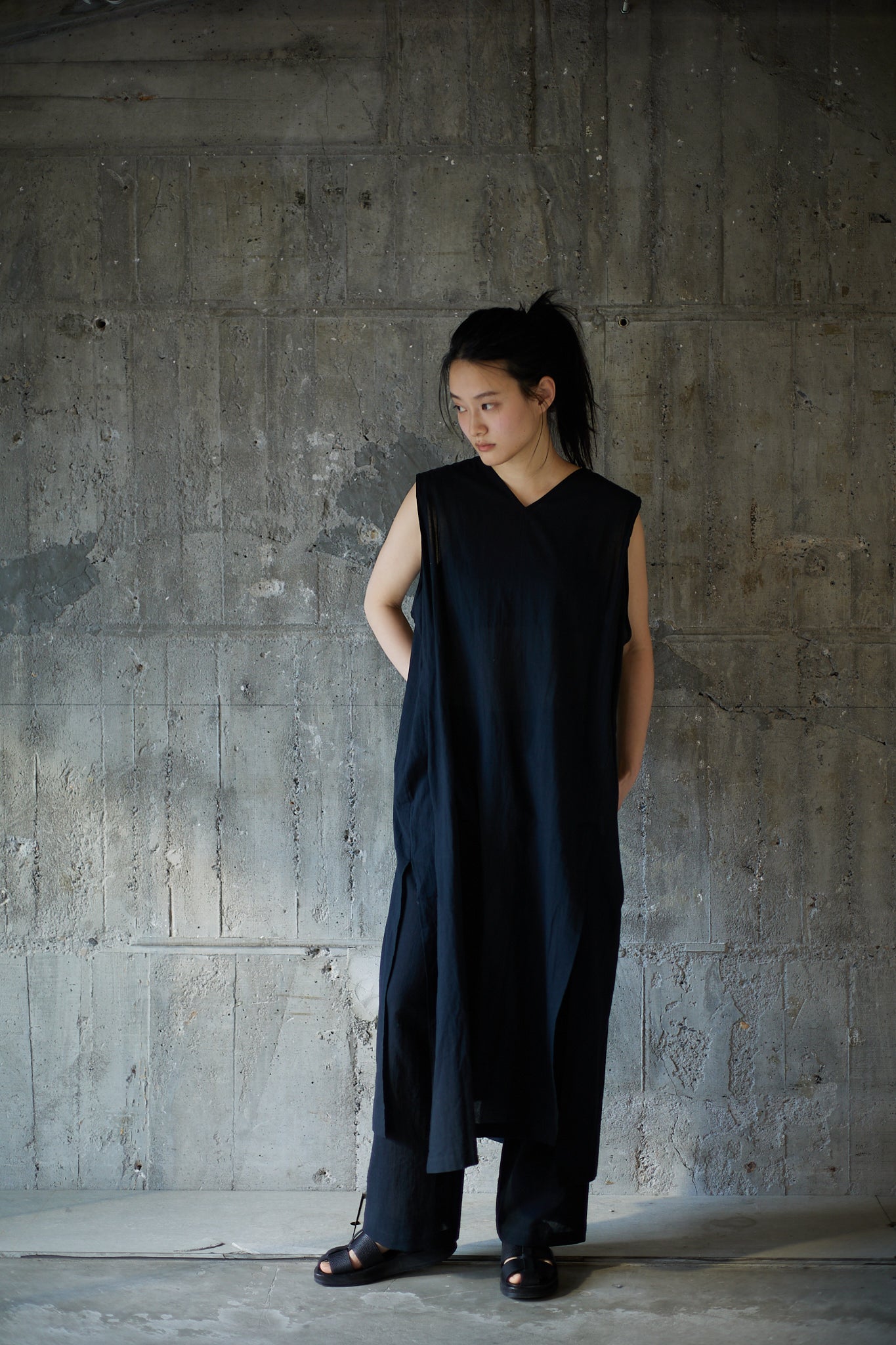 Airy cotton SET UP / BLACK