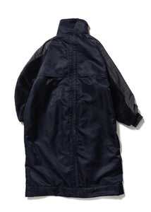 Recycled nylon long coat / NAVY