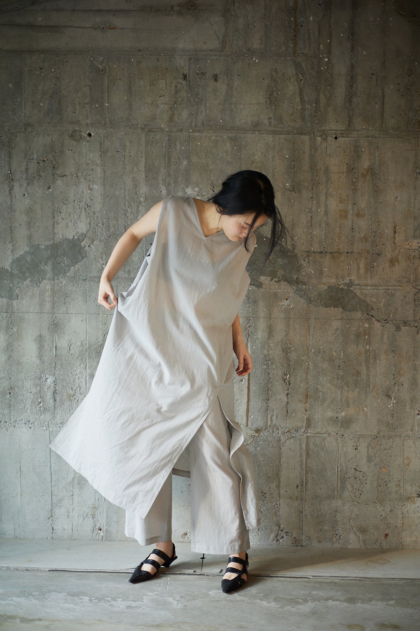 Airy cotton SET UP / GREIGE