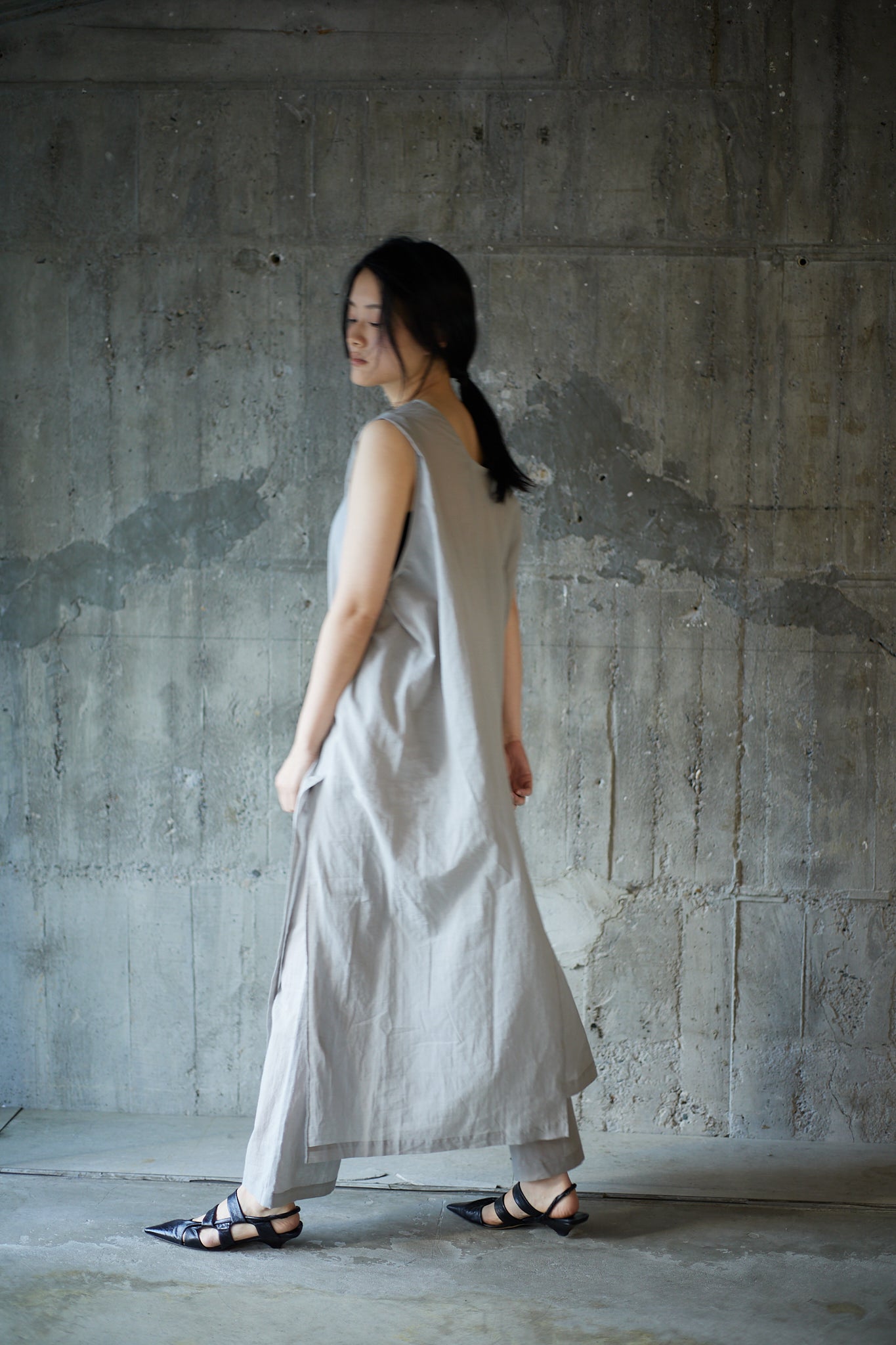Airy cotton SET UP / GREIGE