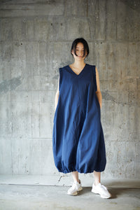 Water repellent long dress / NAVY