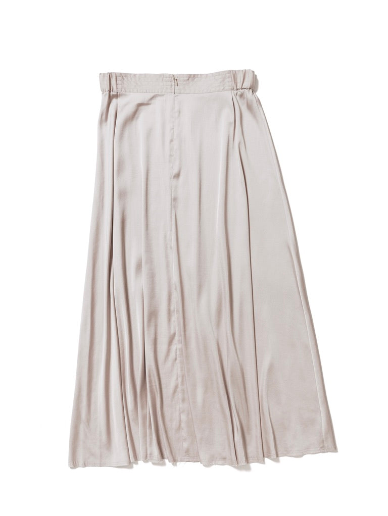Vintage satin long skirt / SAND