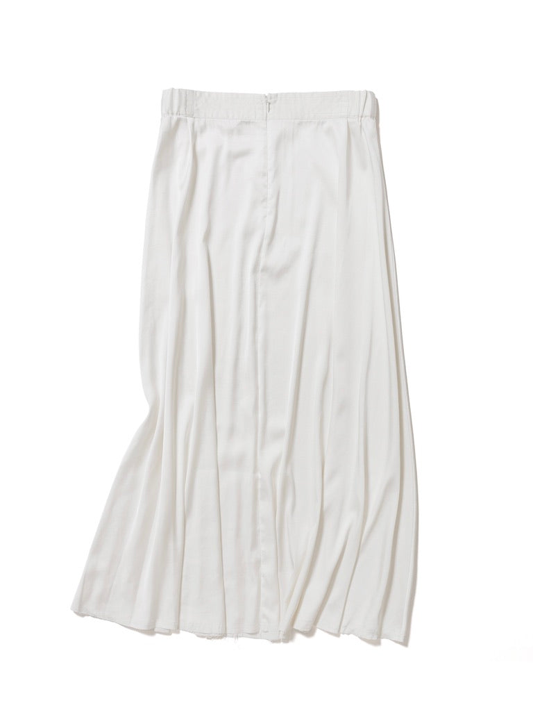 Vintage satin long skirt / ECRU