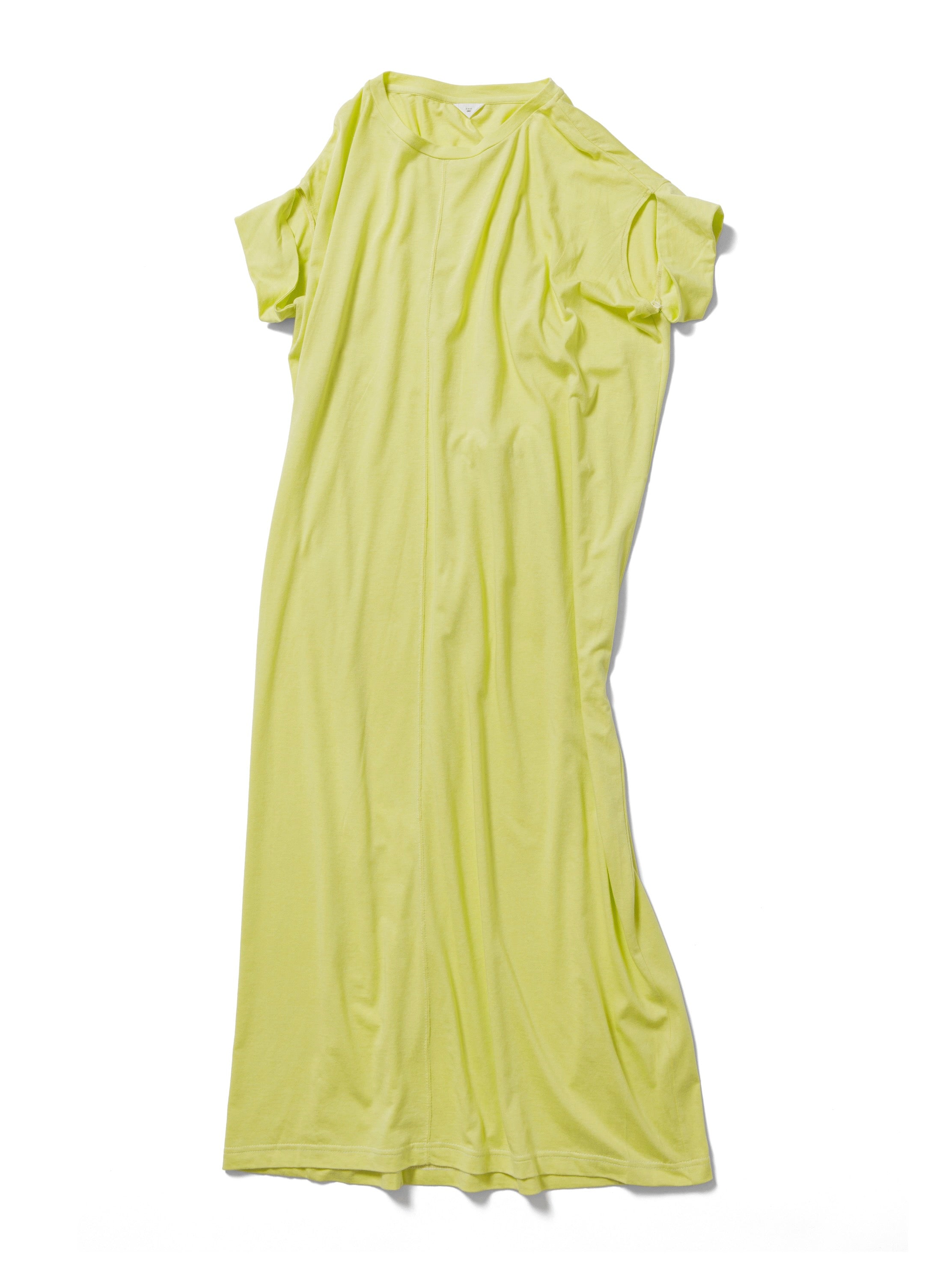 Cotton rayon long dress / LIME