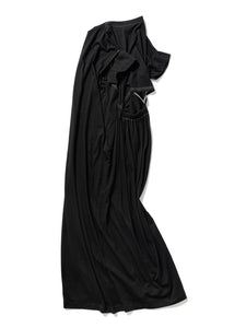 Cotton rayon long dress / BLACK