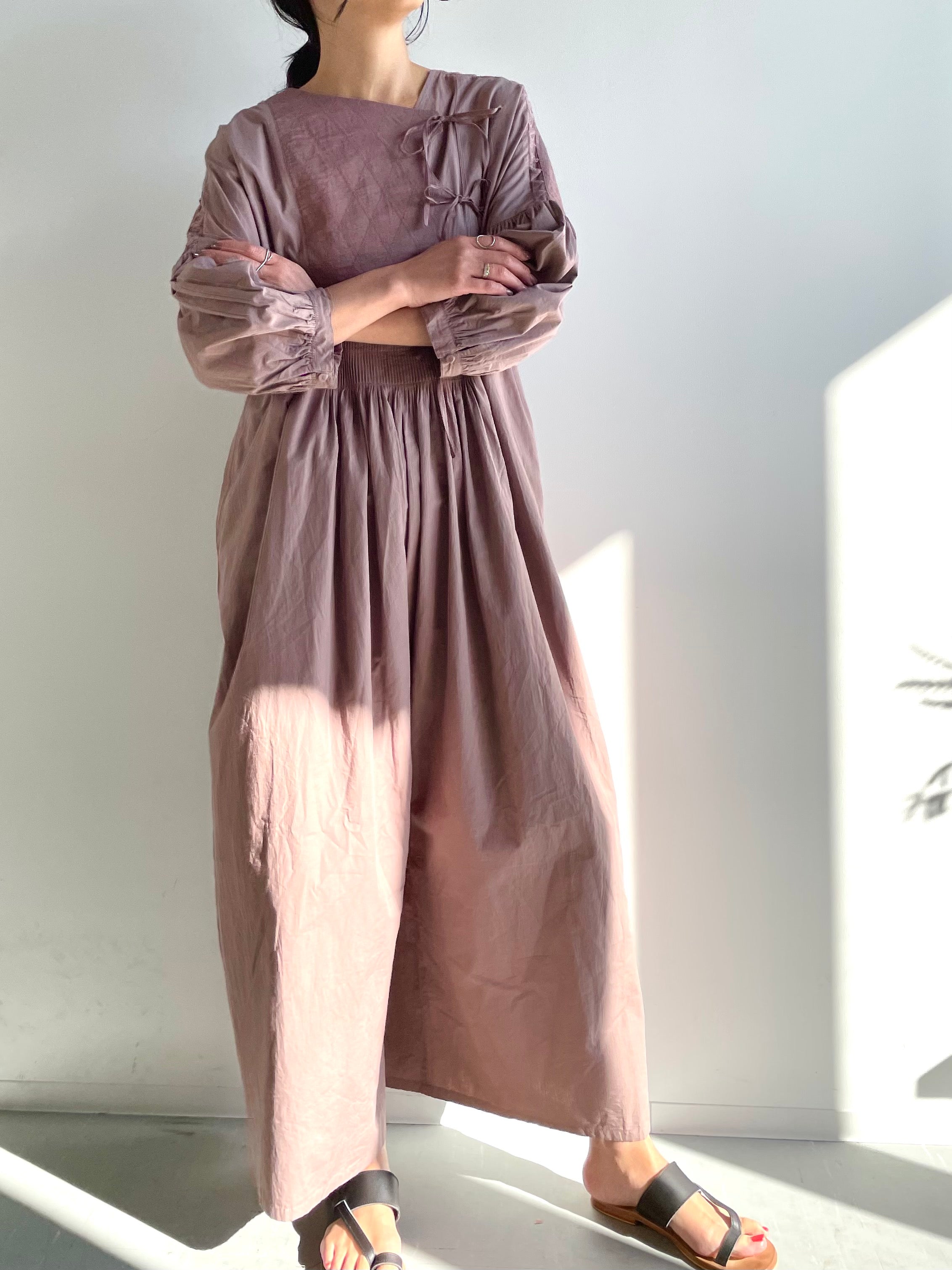 Rabari pants dress / GRAYISH PURPLE
