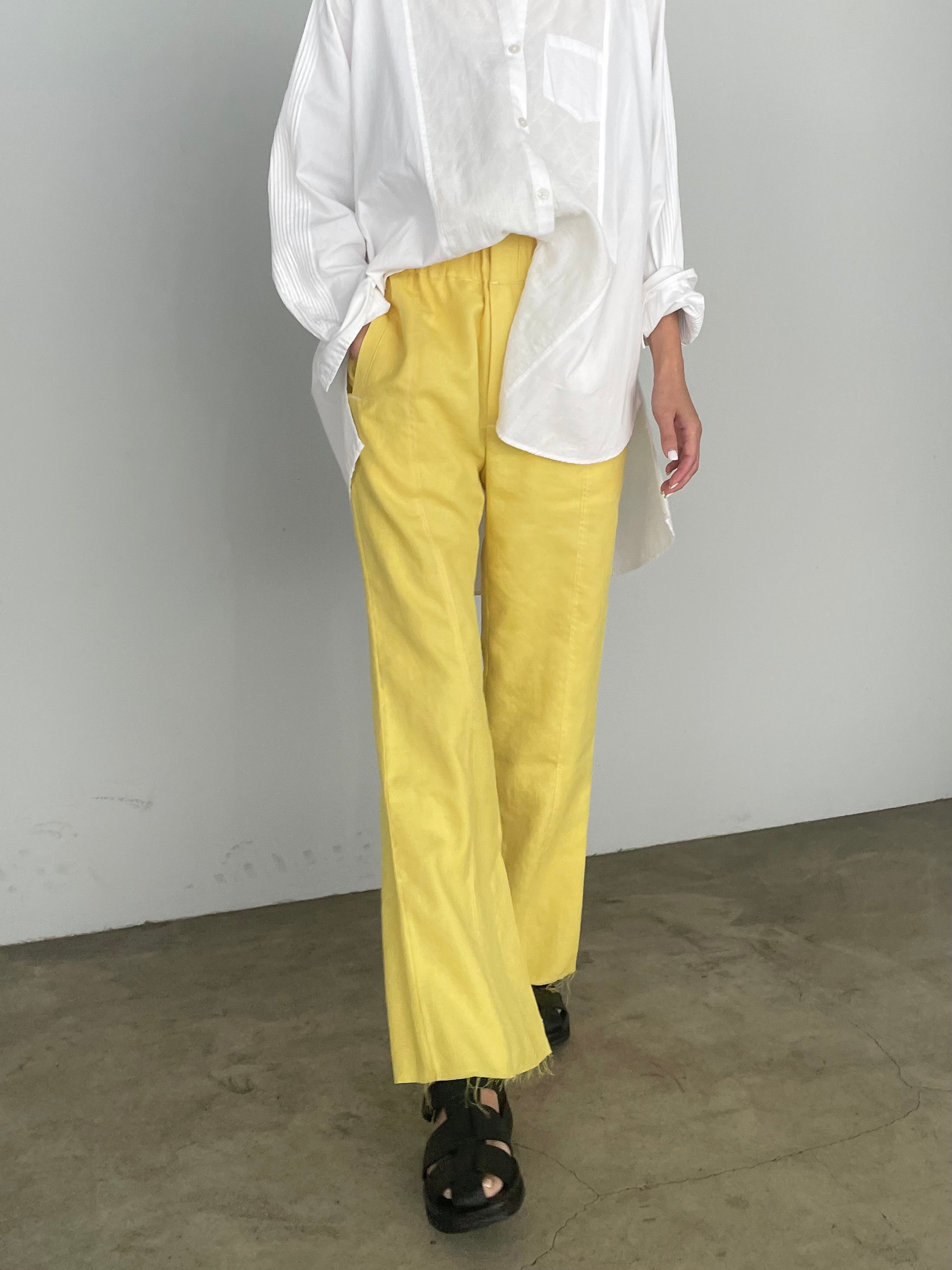 Slit easy slacks / YELLOW