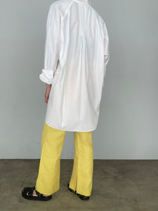 Slit easy slacks / YELLOW