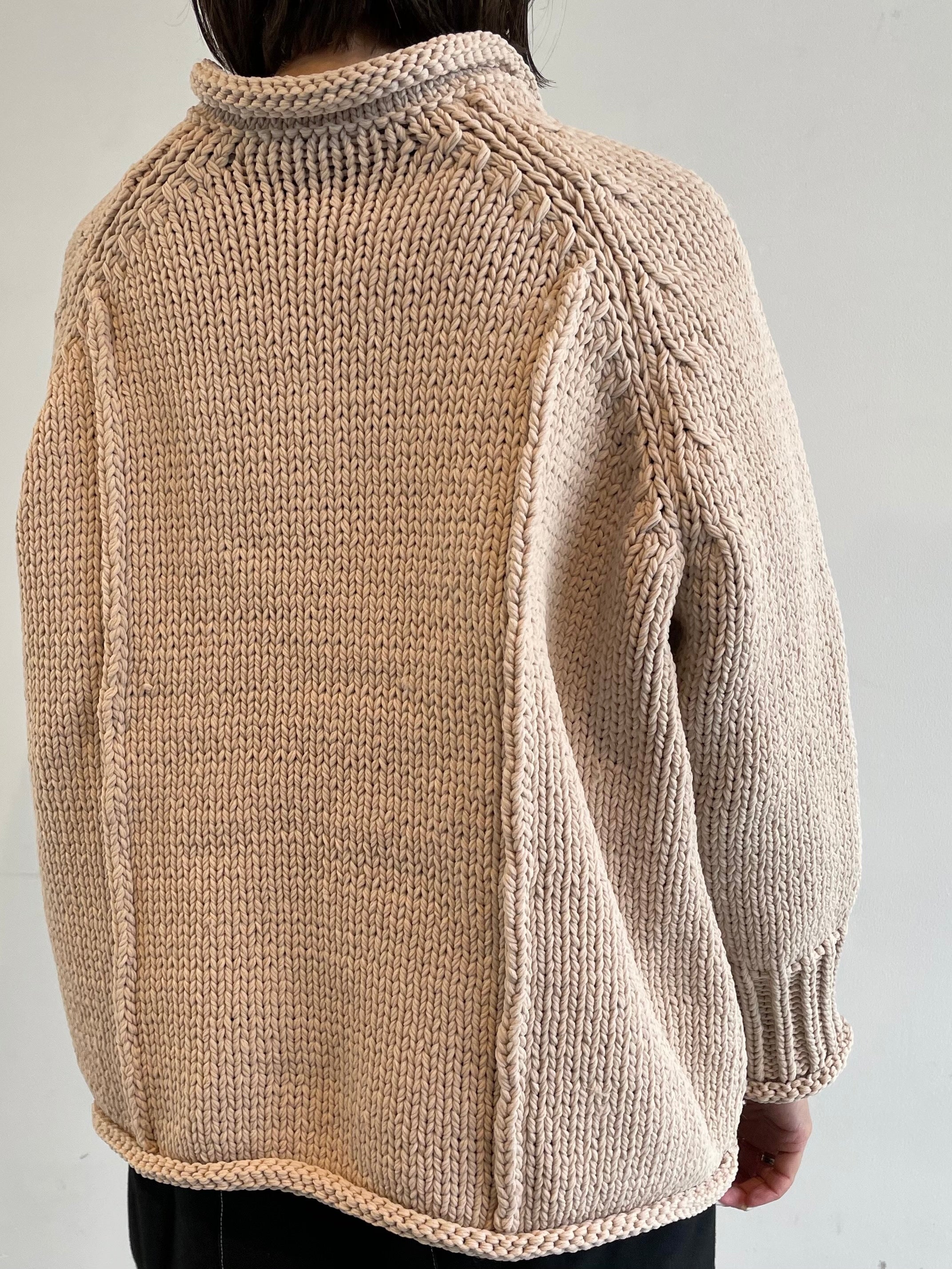 Low gauge knit cardigan / ECRU