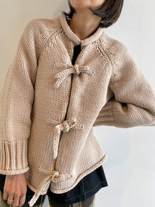 Low gauge knit cardigan / ECRU