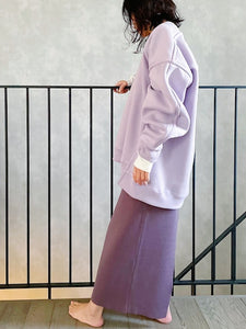 Loose knit pants / LILAC