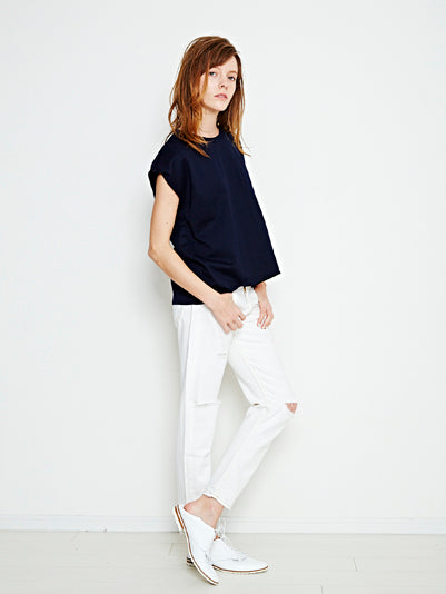 Damage denim pants / WHITE